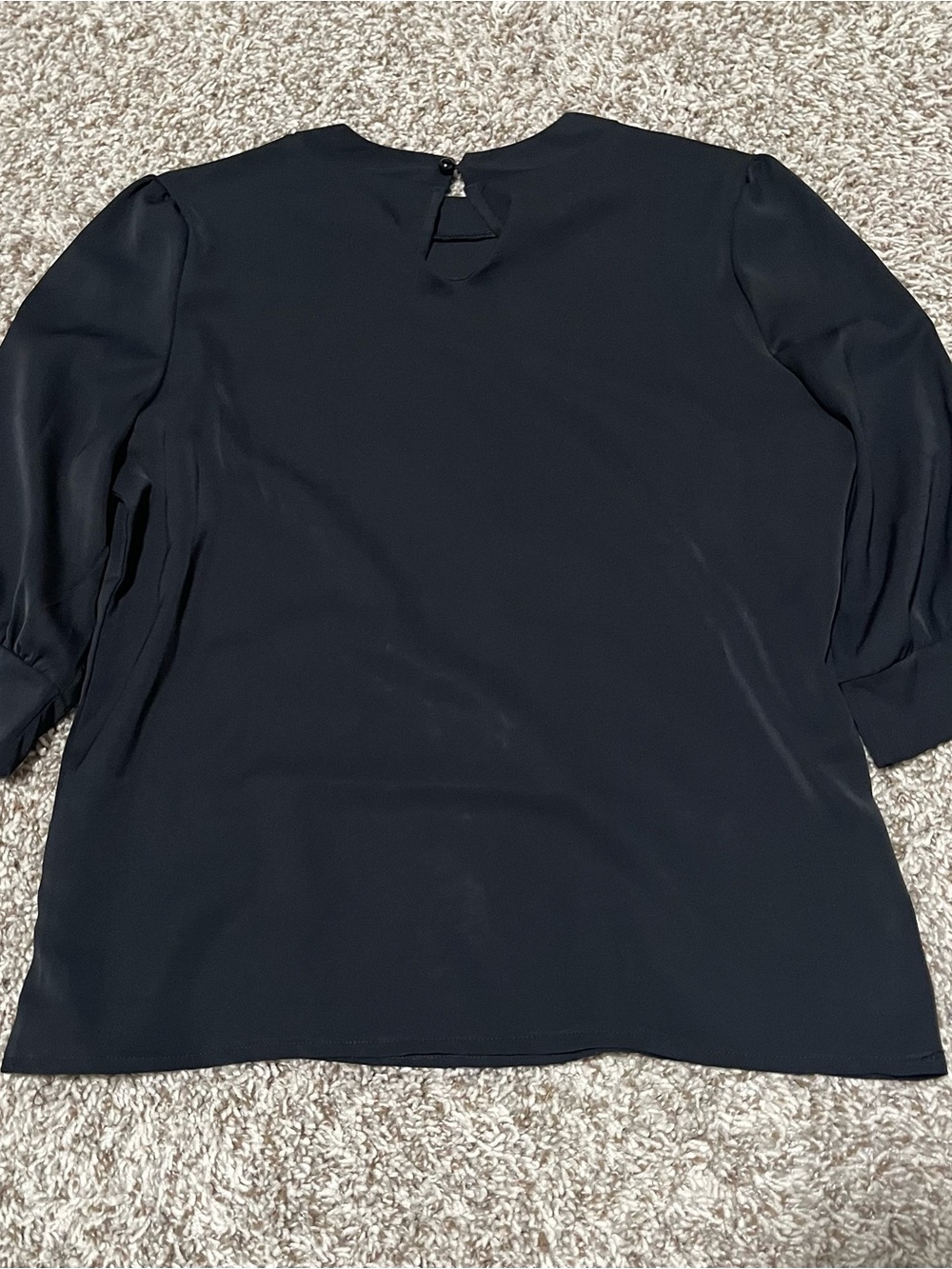 Women's Black V-Neck Blouse - Classic Workwear Top